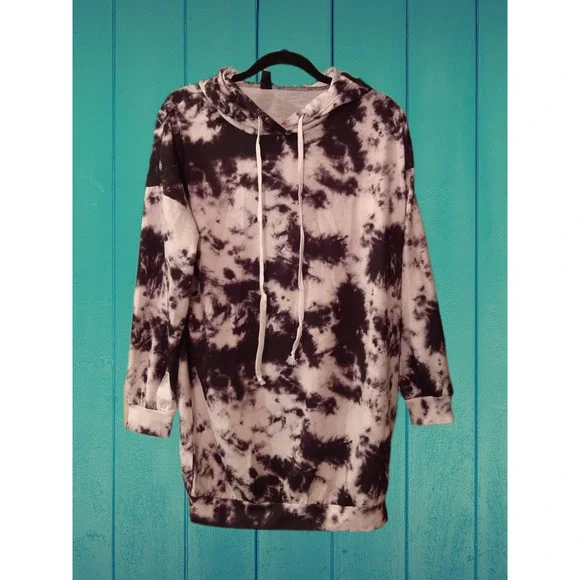 open lace back dress 90s Neon Paint Splatter Hoodie Dress